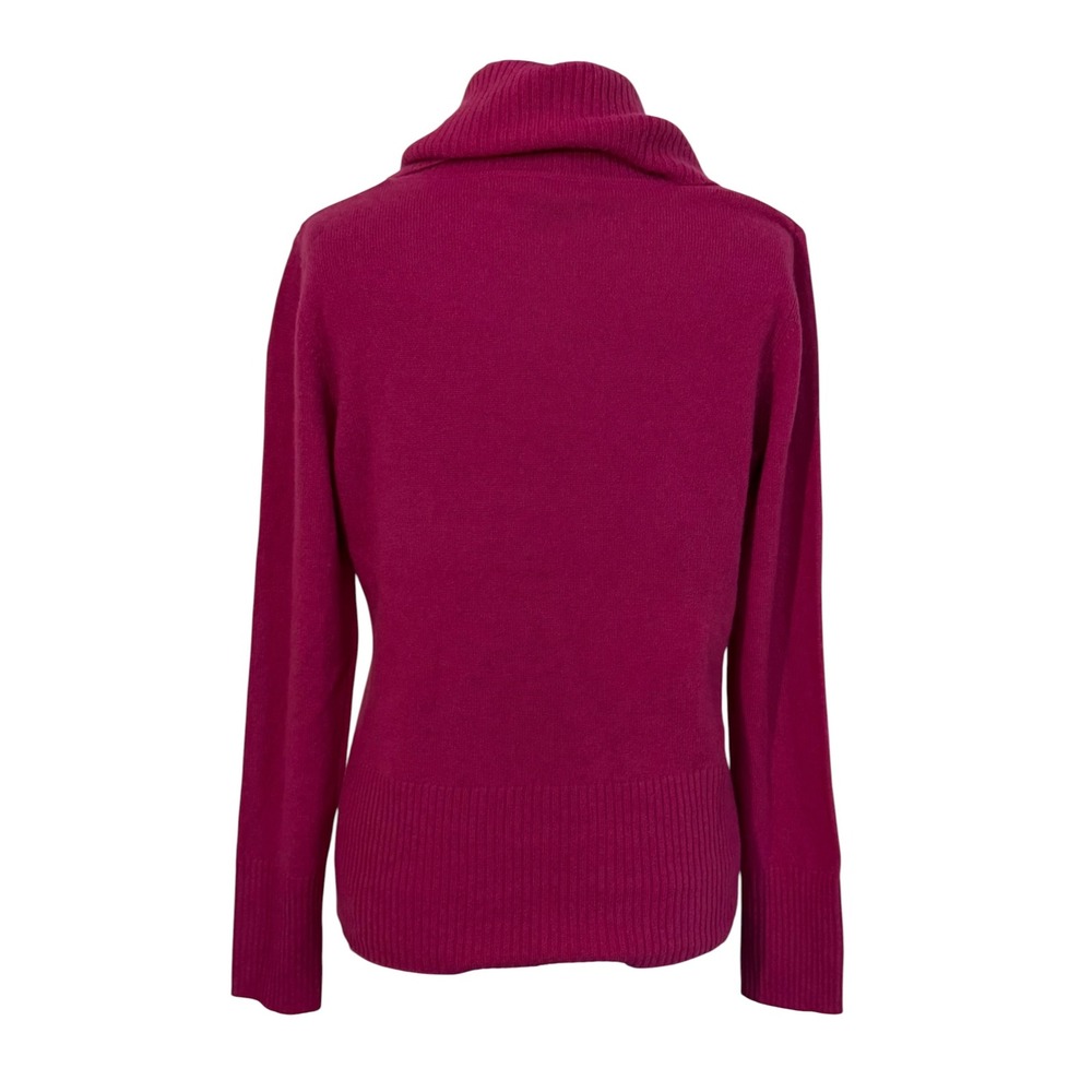 Apt 9 Pure Cashmere Pink Magenta Cowl Neck Pullover Sweater Cozy Minimalist L - Picture 3 of 13